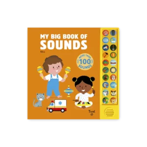 Okładka książki My Big Book of Sounds z ilustracjami i przyciskami dźwiękowymi do odkrywania różnych odgłosów