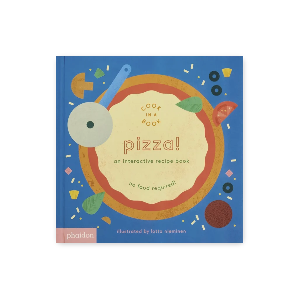 Interaktywna książka kucharska dla dzieci. Przepis na pizzę krok po kroku z ruchomymi elementami i pięknymi ilustracjami.
