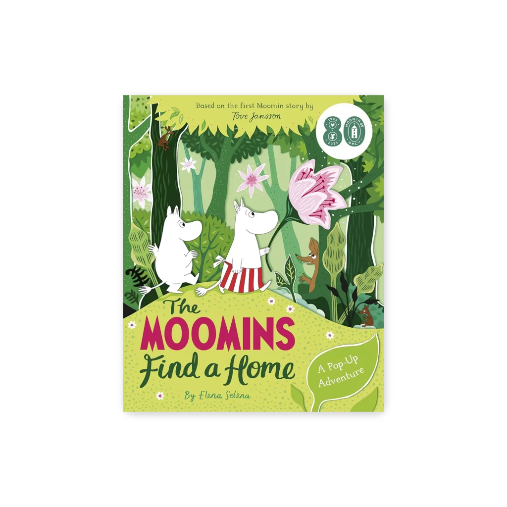 Okładka książki The Moomins Find a Home z postaciami Muminków